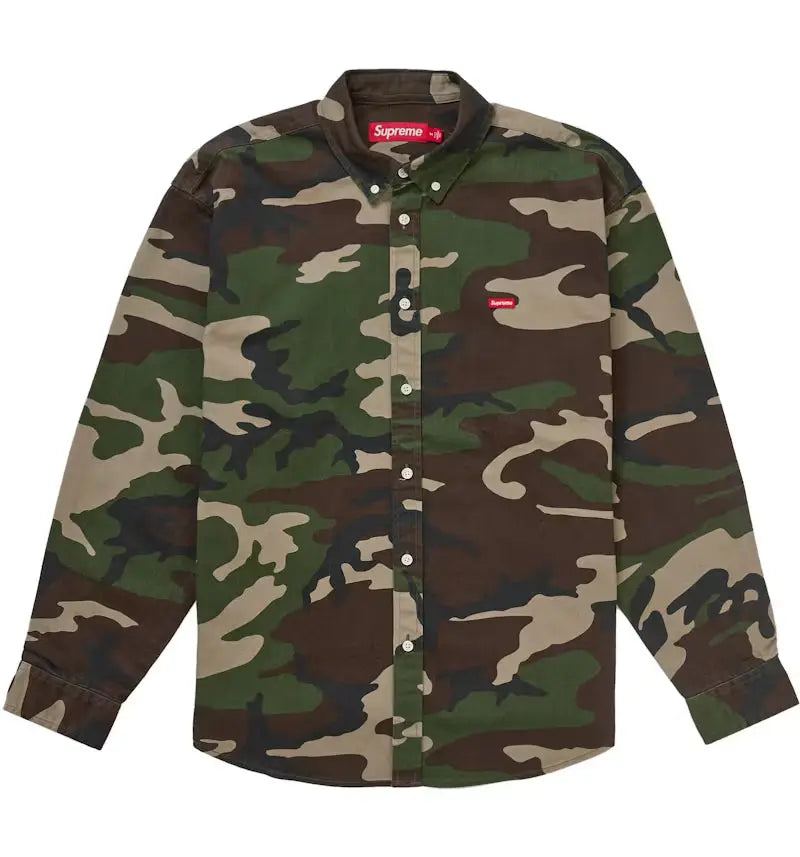 Supreme Small Box Denim Shirt Woodland Camo Medium