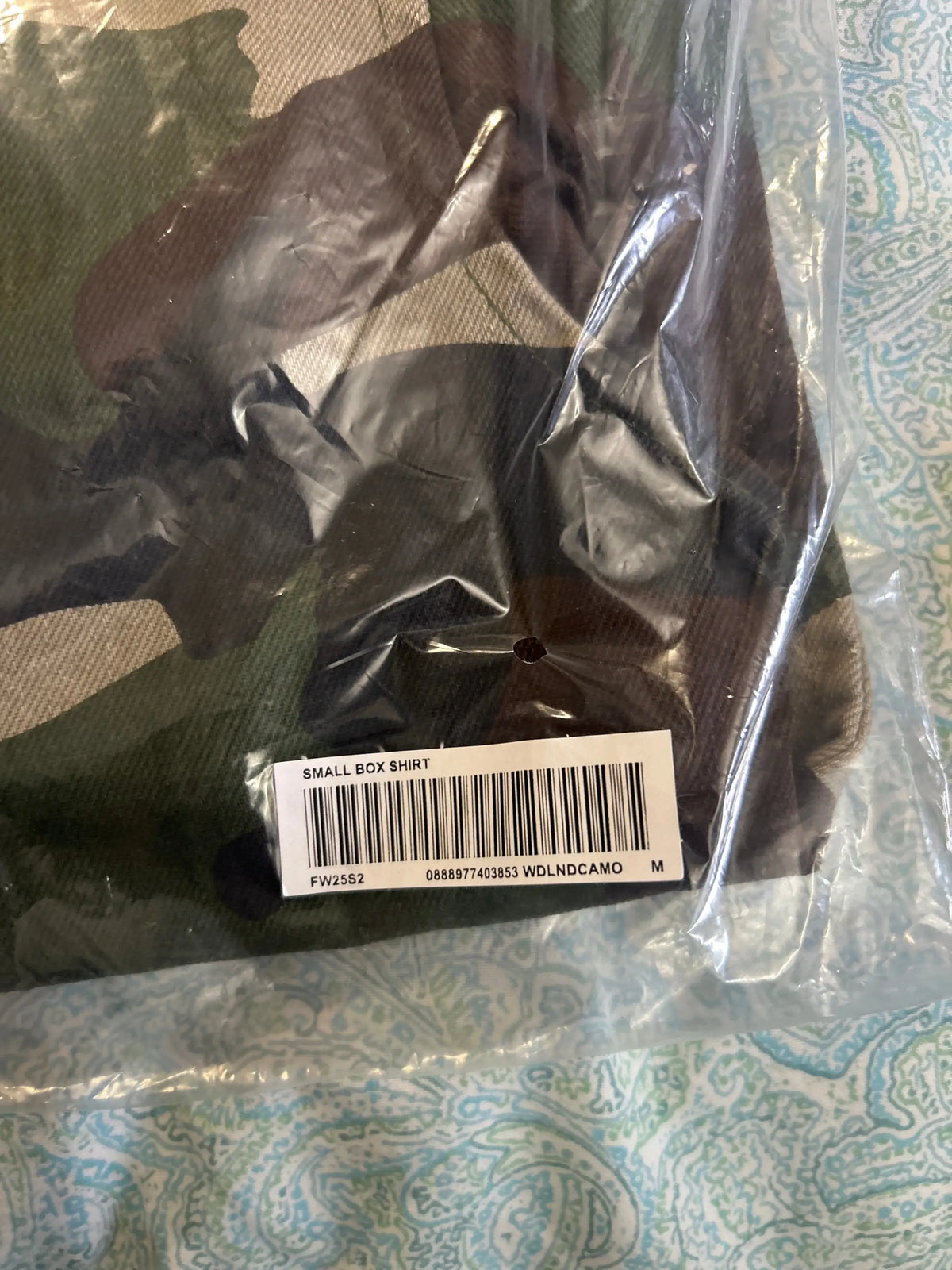 Supreme Small Box Denim Shirt Woodland Camo Medium