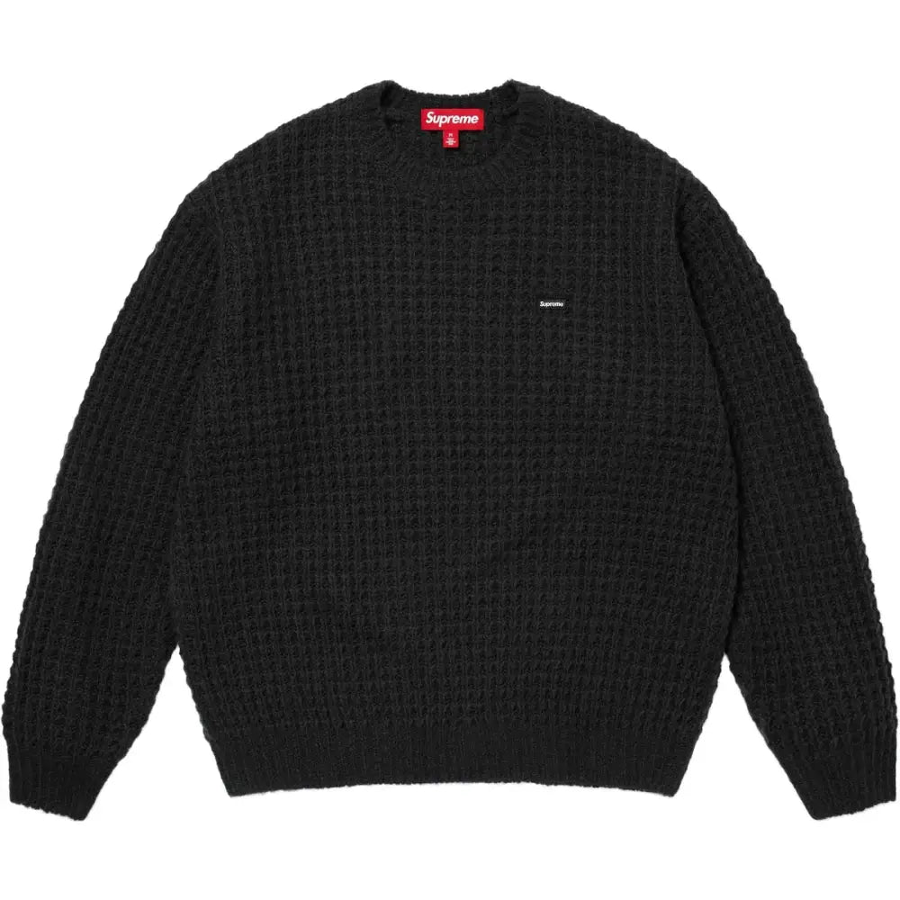 Supreme Small Box Waffle Sweater Black - M - Crewnecks