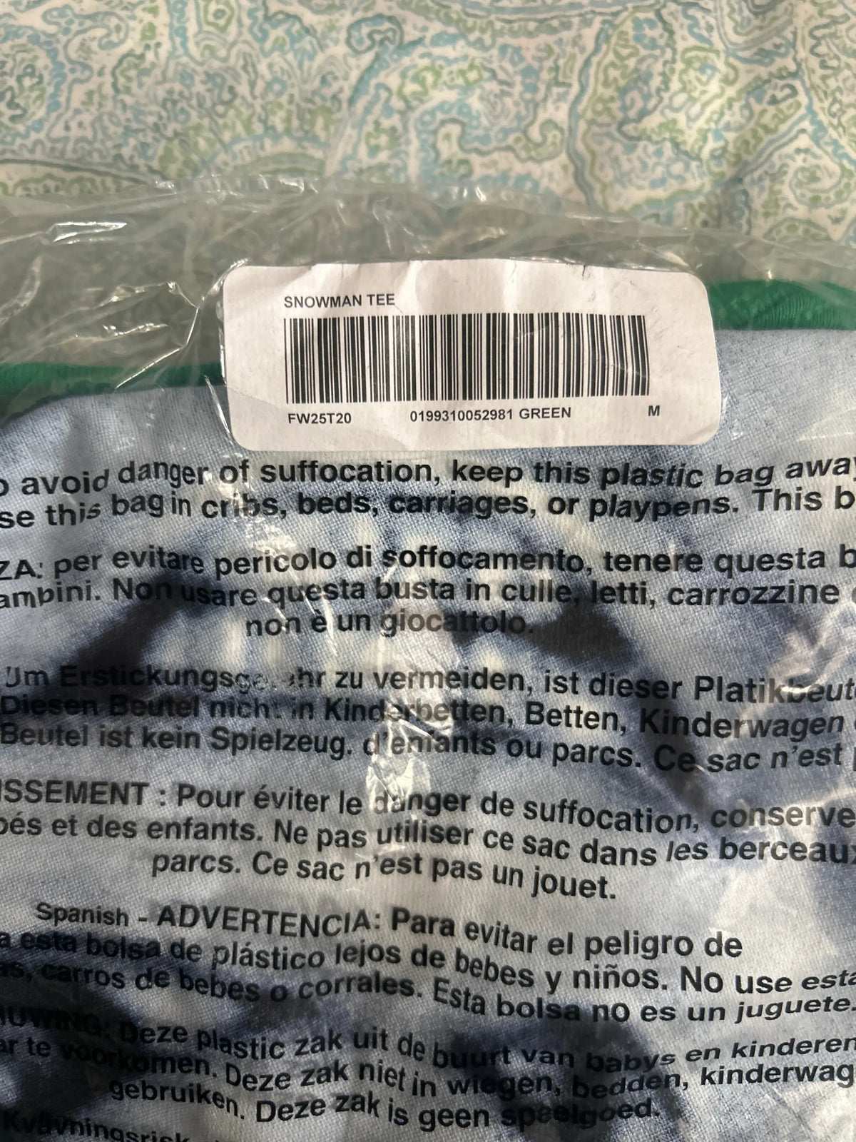 Supreme Snow Man Tee Green Medium