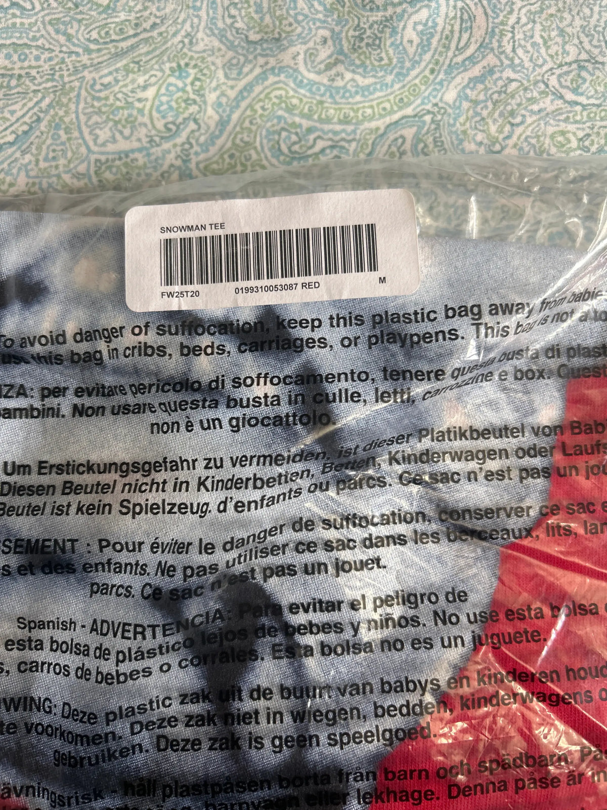 Supreme Snow Man Tee Red Medium