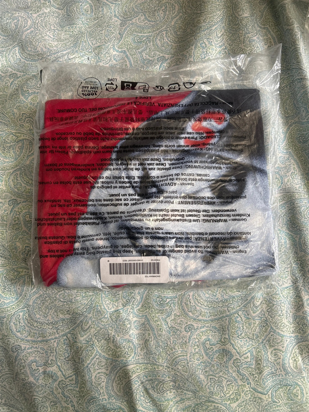 Supreme Snow Man Tee Red Medium