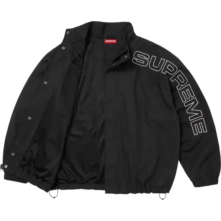 Supreme Spellout Embroidered Ripstop Track Jacket Black Medium