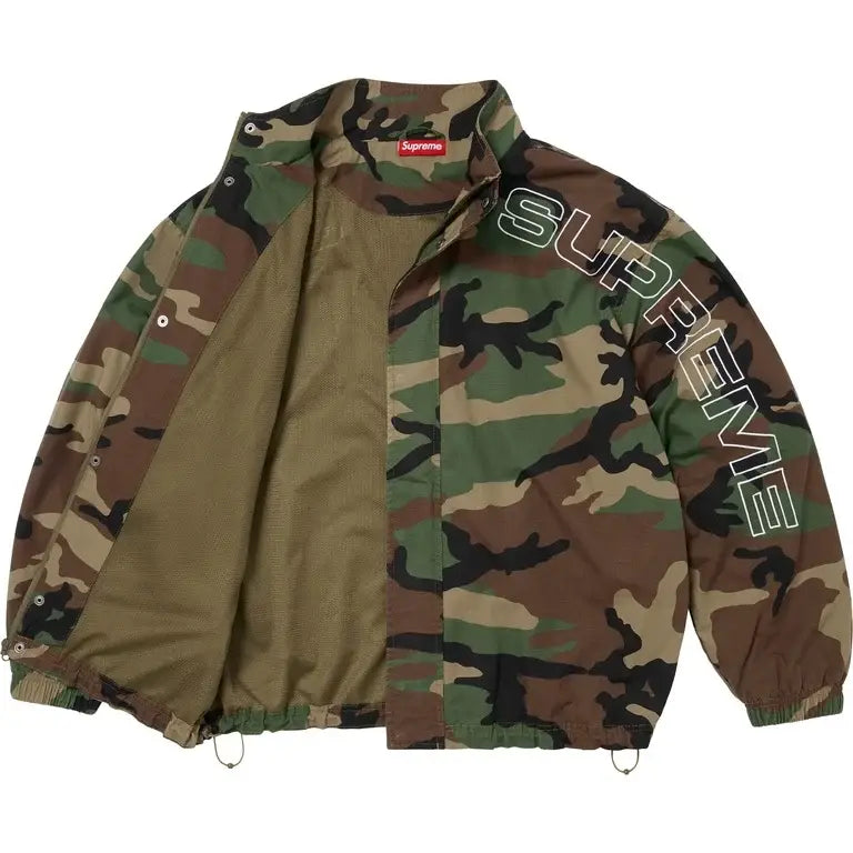 Supreme Spellout Embroidered Ripstop Track Jacket Woodland Camo - Jackets