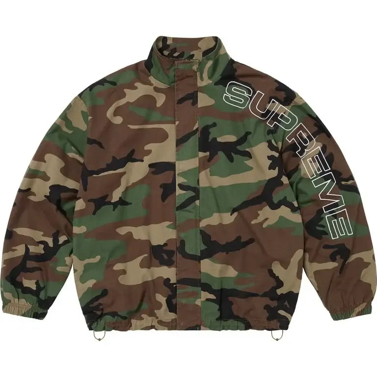 Supreme Spellout Embroidered Ripstop Track Jacket Woodland Camo - Jackets