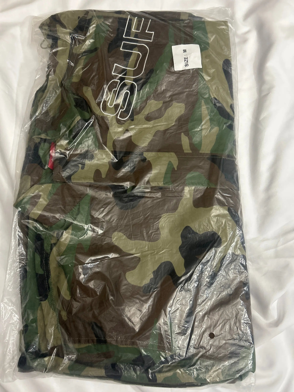Supreme Spellout Embroidered Ripstop Track Jacket Woodland Camo Medium