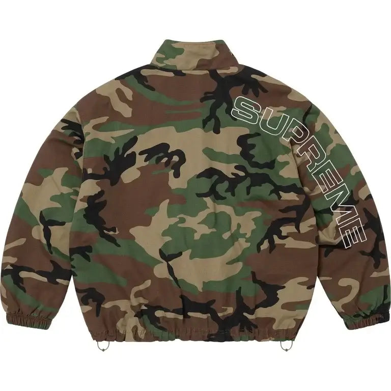 Supreme Spellout Embroidered Ripstop Track Jacket Woodland Camo - Jackets