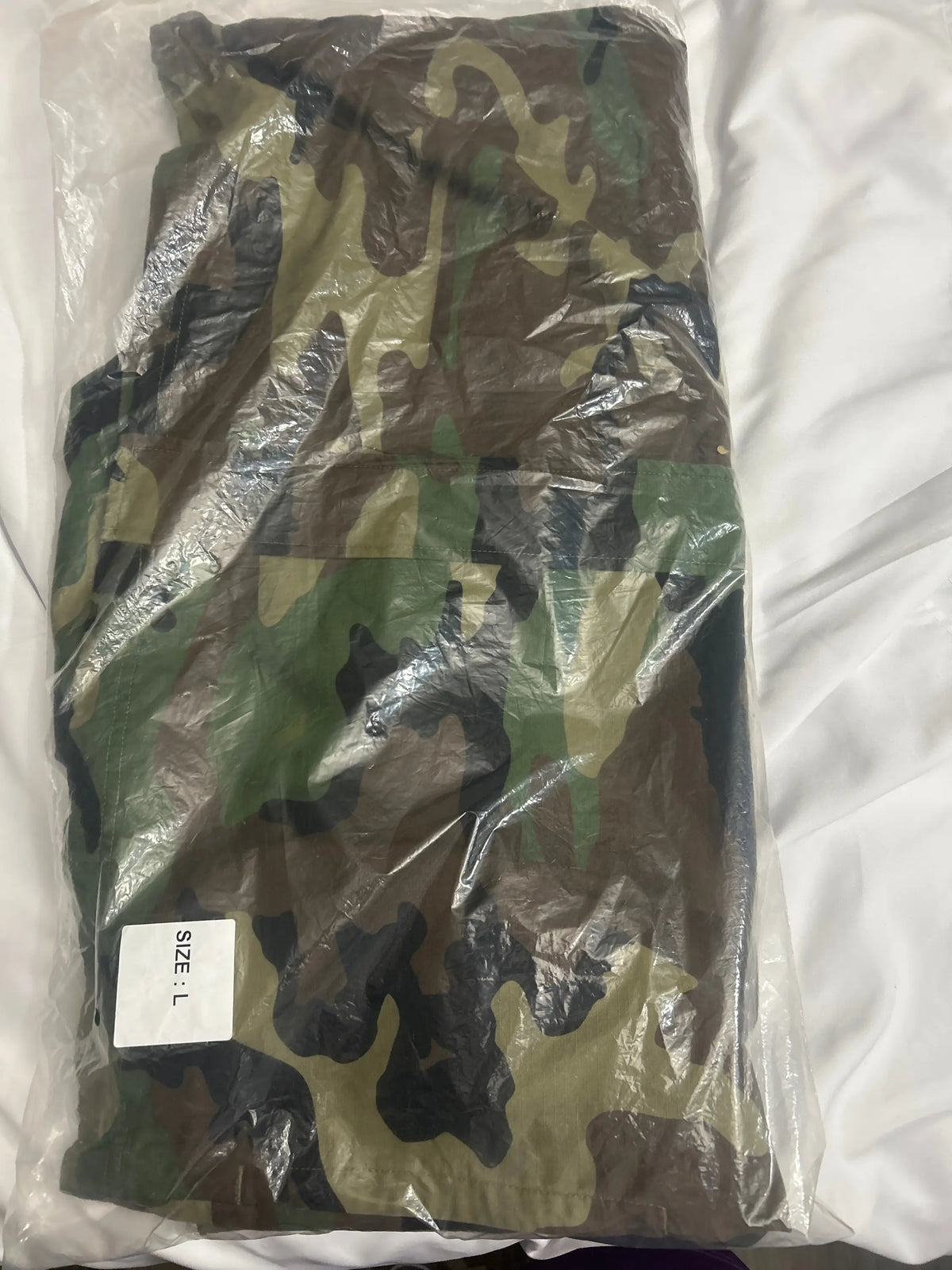 Supreme Spellout Embroidered Ripstop Track Jacket Woodland Camo Large