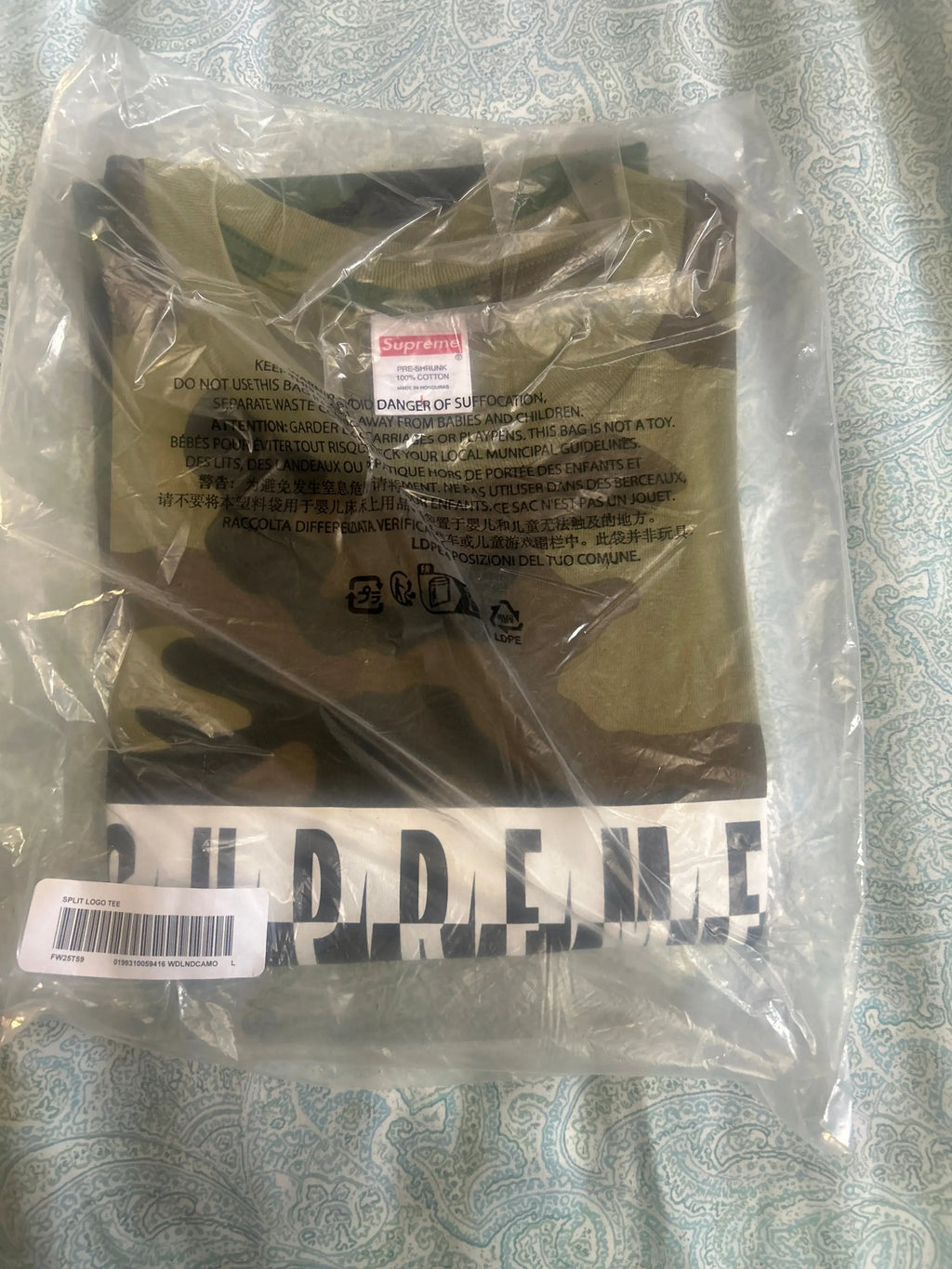 Supreme Split Tee Camo Large