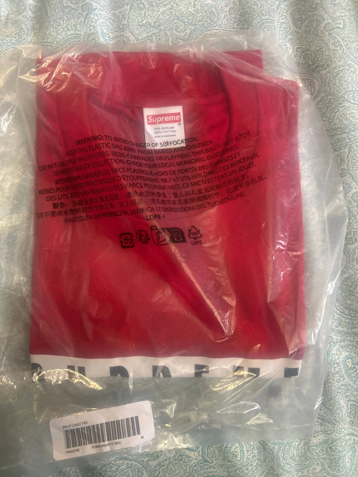 Supreme Split Tee Red Medium