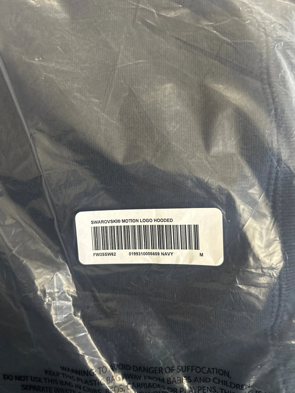 Supreme Swarovski Motion Logo Hooded Sweatshirt Navy Medium