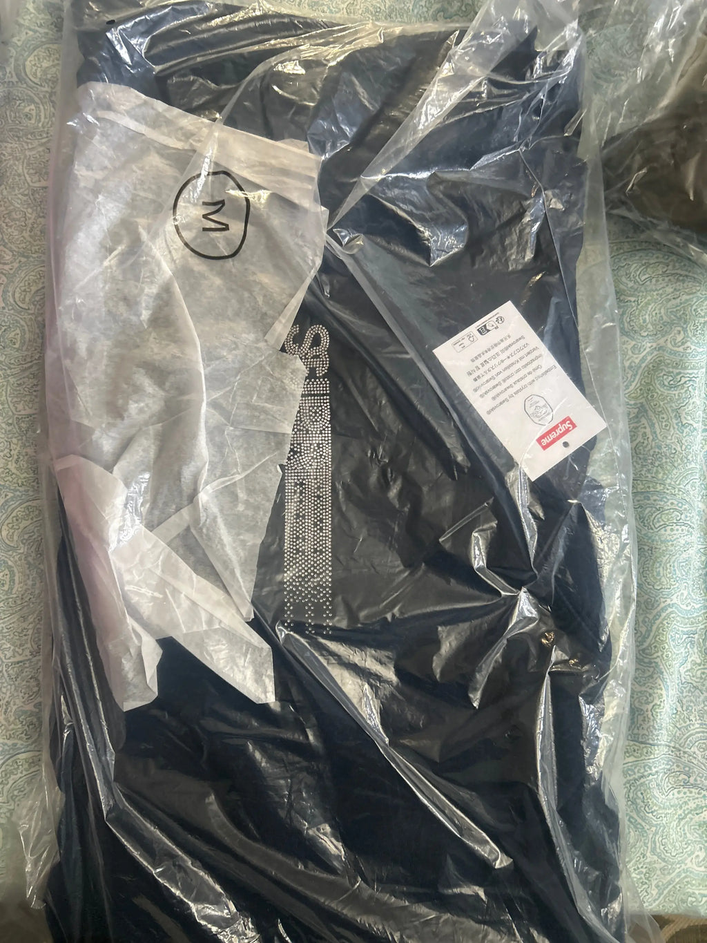 Supreme Swarovski Motion Logo Hooded Sweatshirt Navy Medium