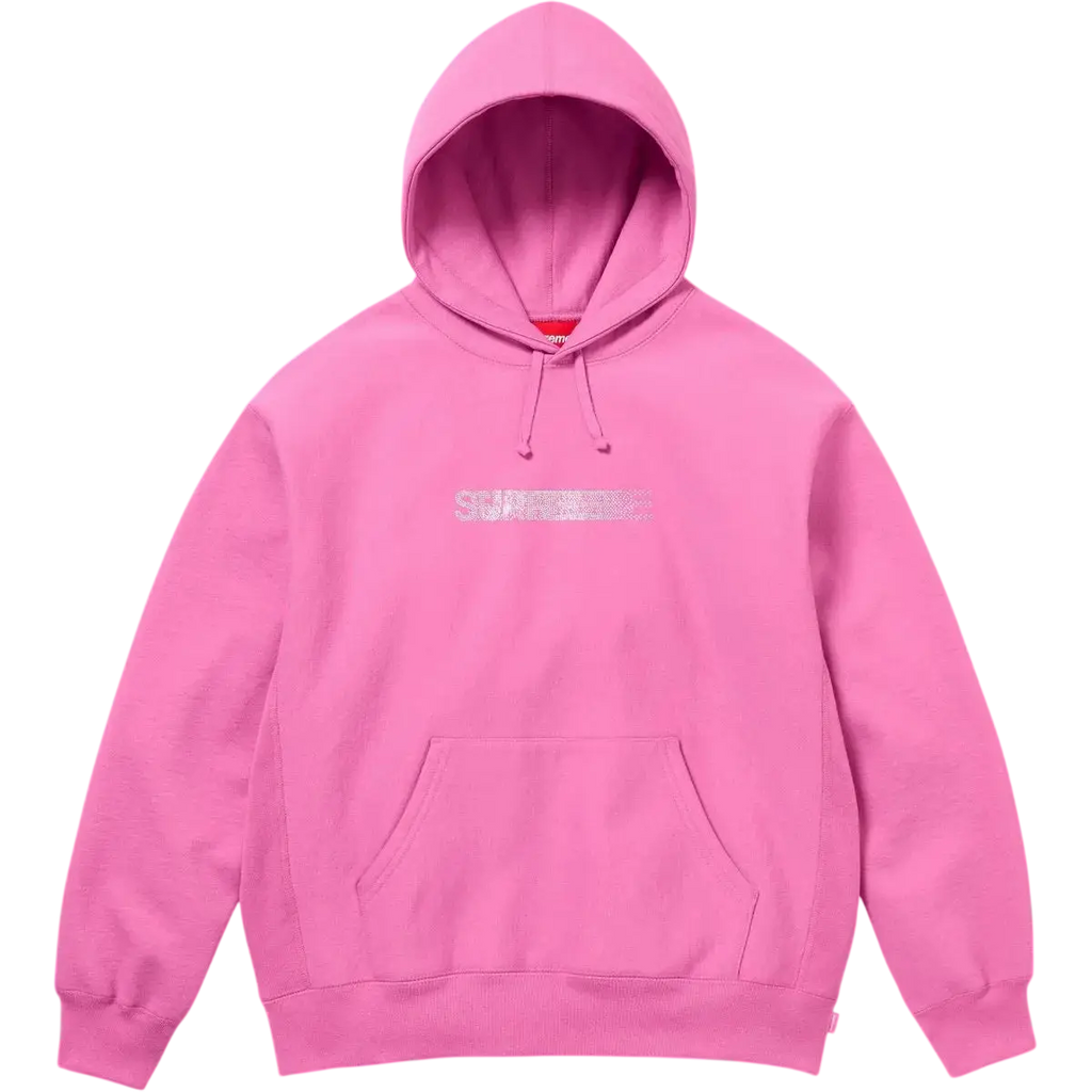 Supreme Swarovski Motion Logo Hooded Sweatshirt Pink