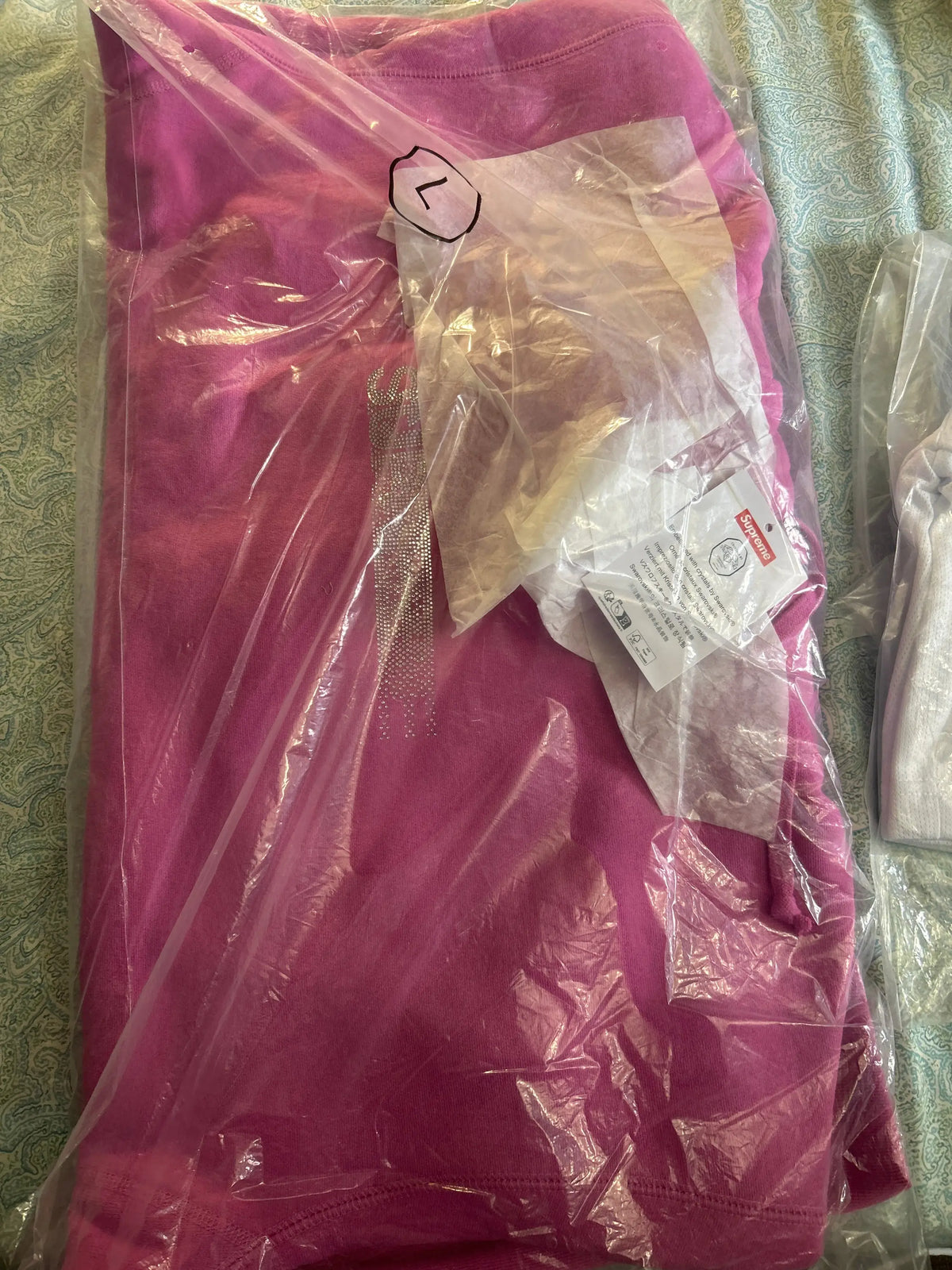 Supreme Swarovski Motion Logo Hooded Sweatshirt Pink Large