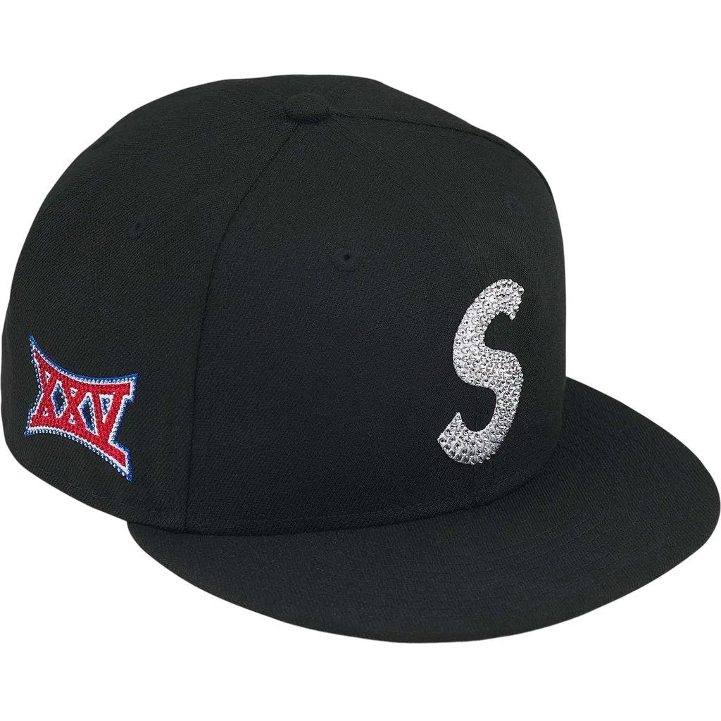Supreme Swarovski S Logo New Era 59Fifty Fitted Hat Black - 7 3/8