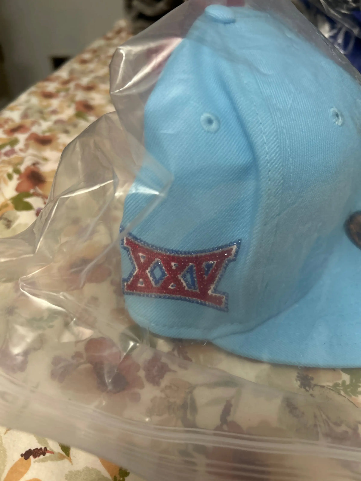 Supreme Swarovski S Logo New Era 59Fifty Fitted Hat Light Blue 7 1/2”