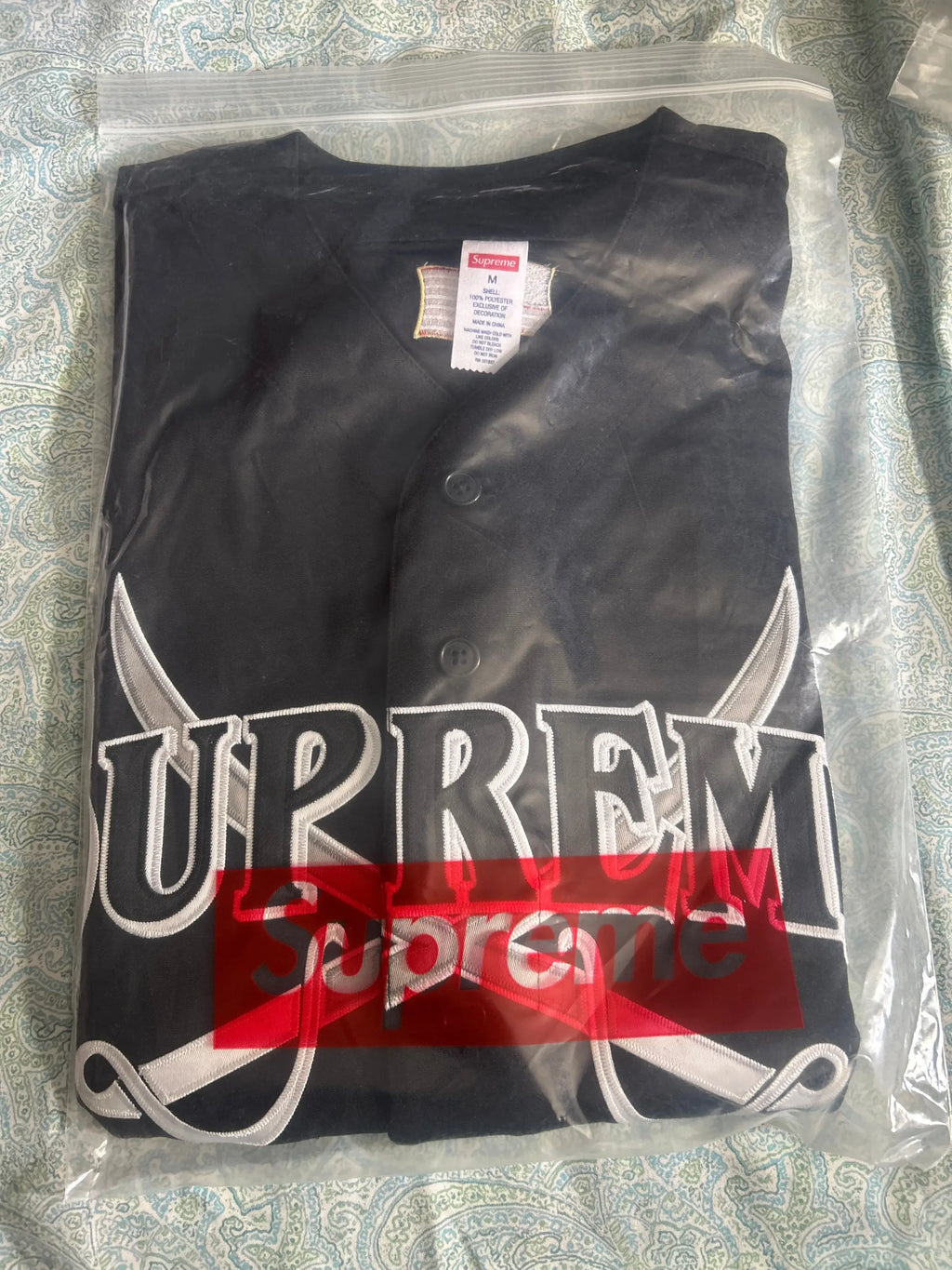 Supreme Swords Baseball Jersey Black Medium
