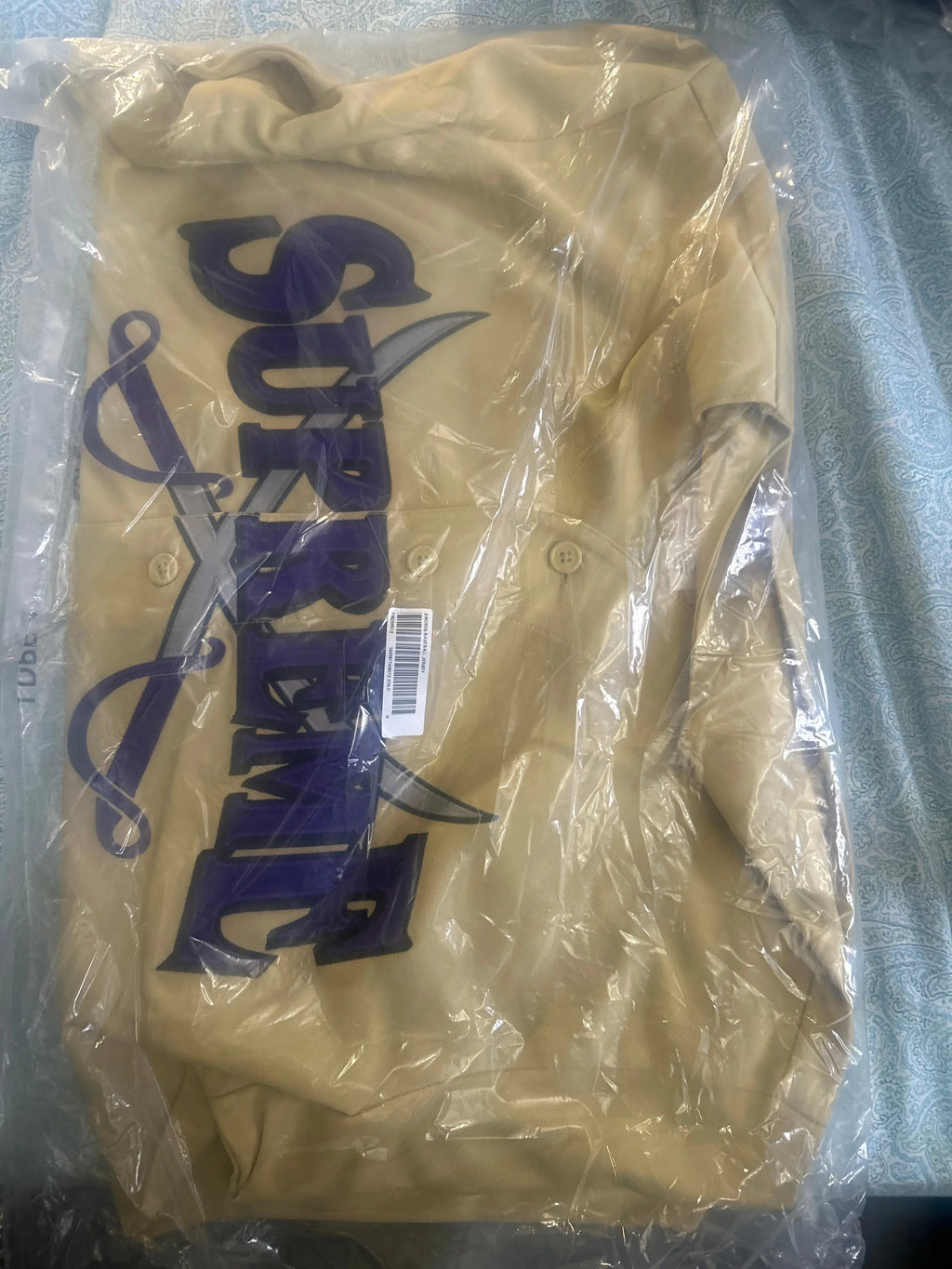 Supreme Swords Baseball Jersey Gold Medium