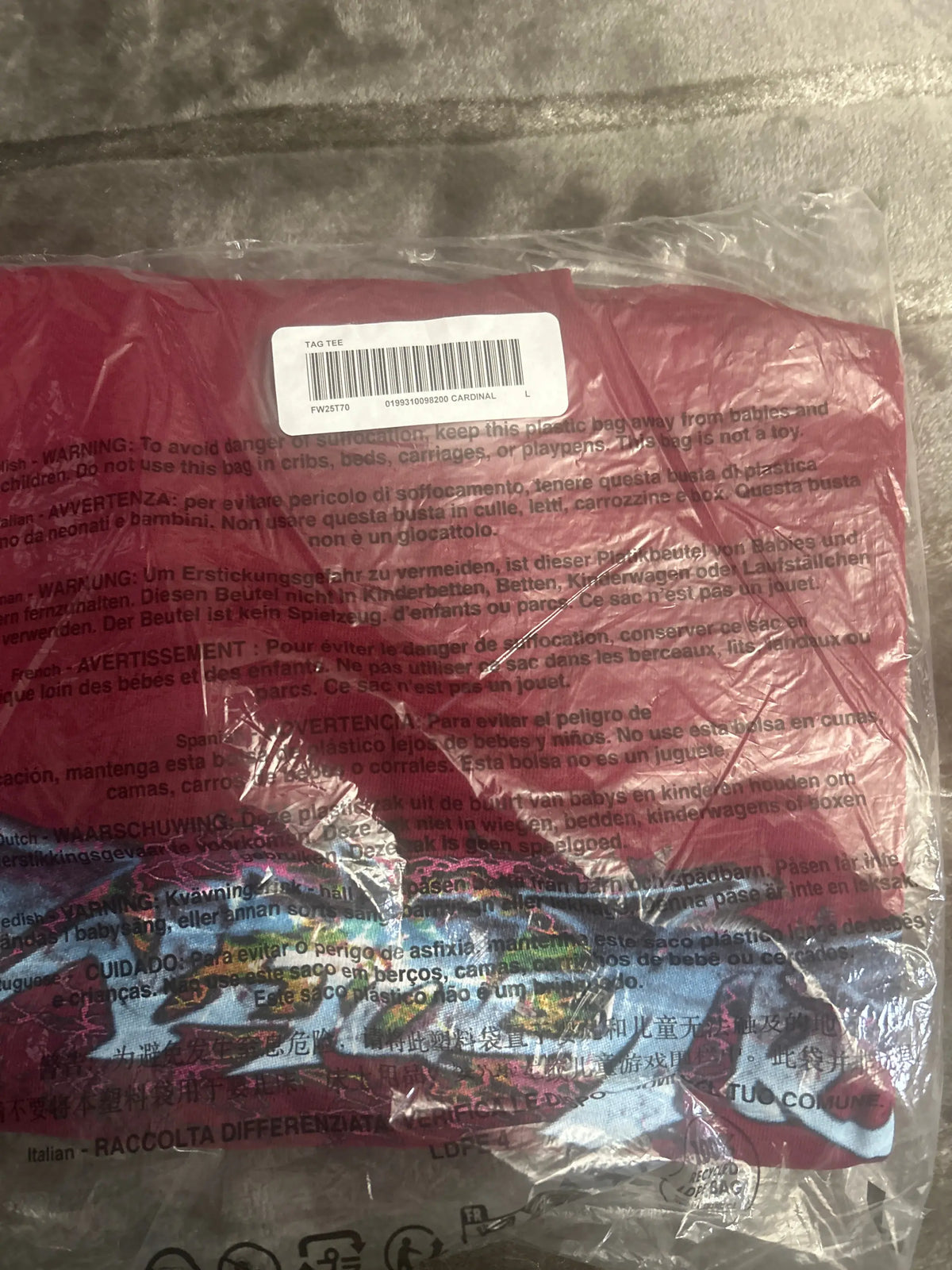 Supreme Tag Tee Cardinal Large