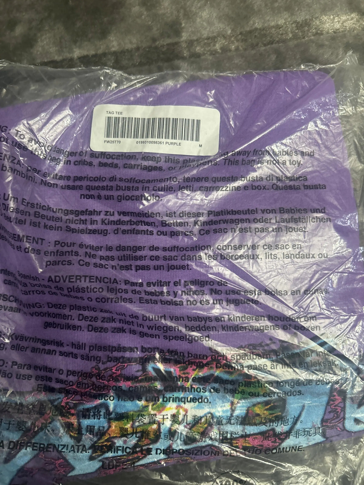 Supreme Tag Tee Purple Medium