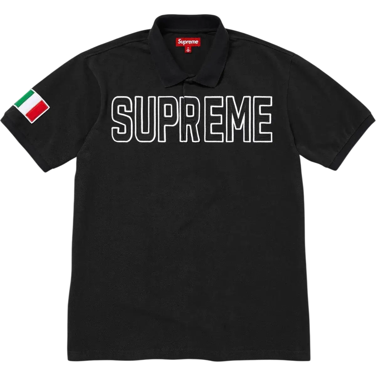 Supreme Twill Applique Polo Black - M