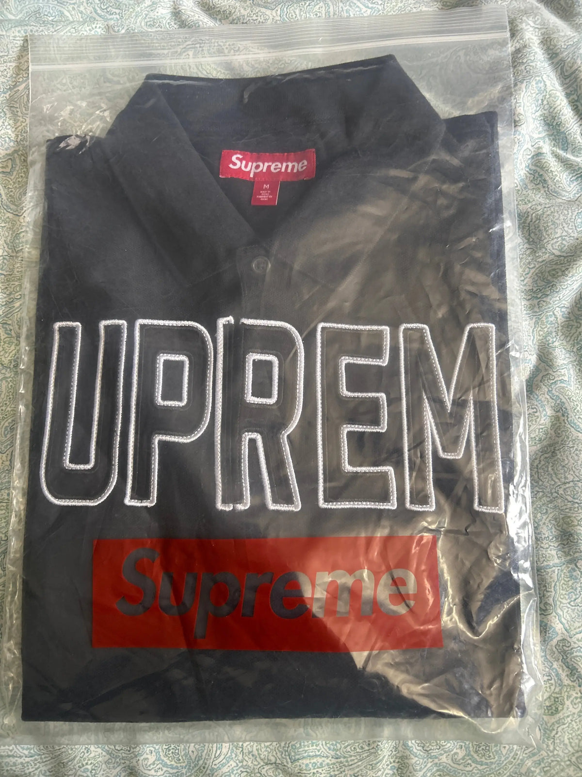 Supreme Twill Applique Polo Black Medium