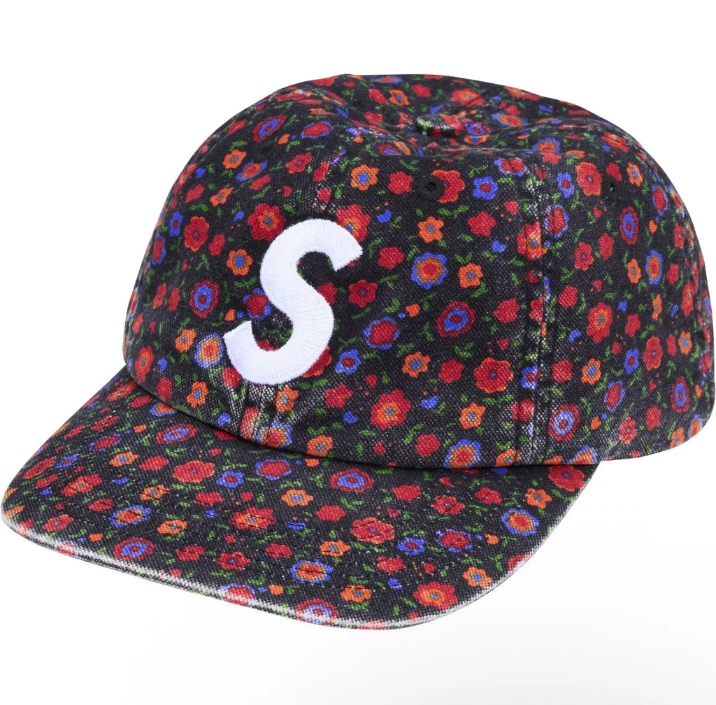 Supreme Washed Canvas S Logo 6-Panel Hat (FW26)Floral Multicolor
