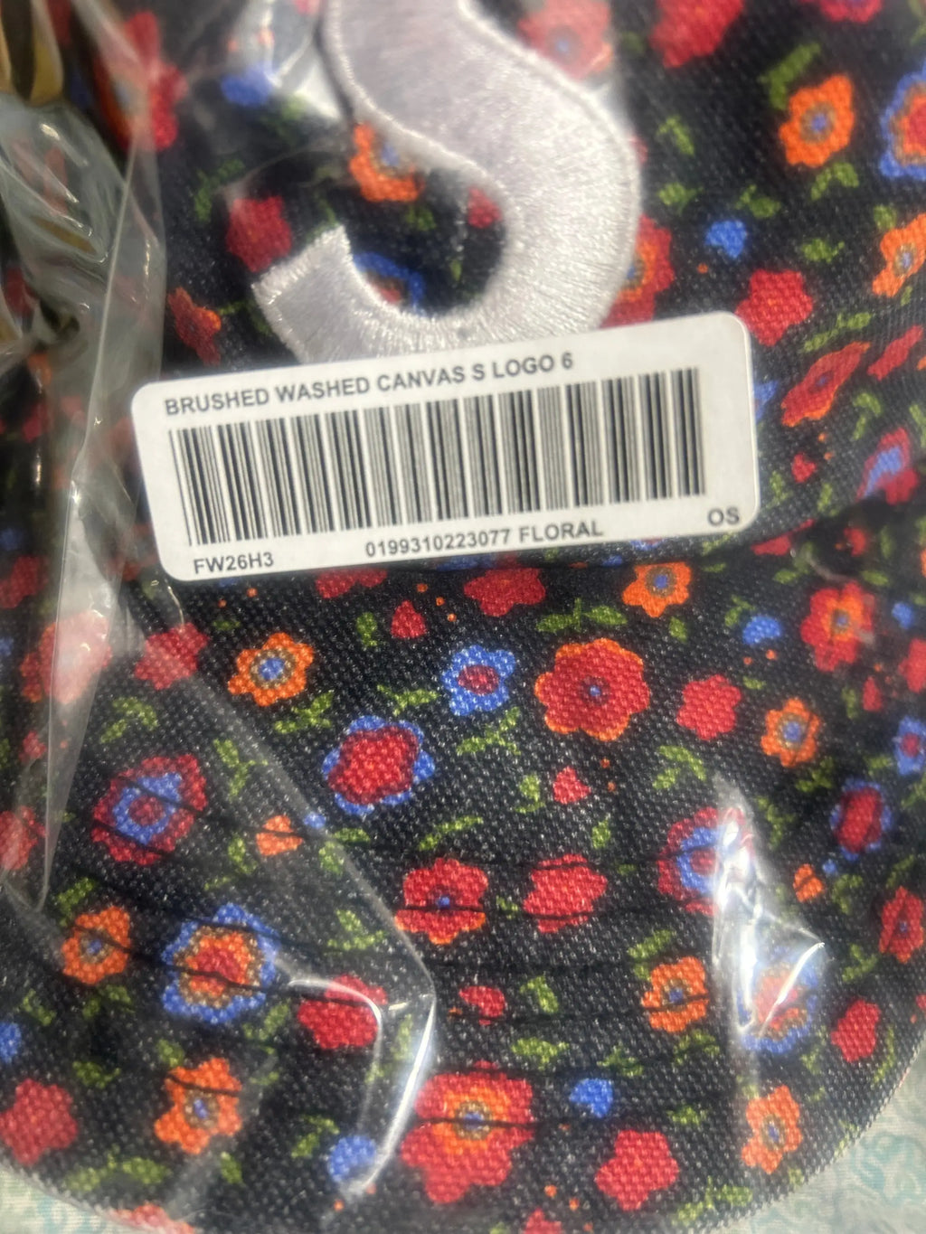 Supreme Washed Canvas S Logo 6-Panel Hat (FW26)Floral Multicolor