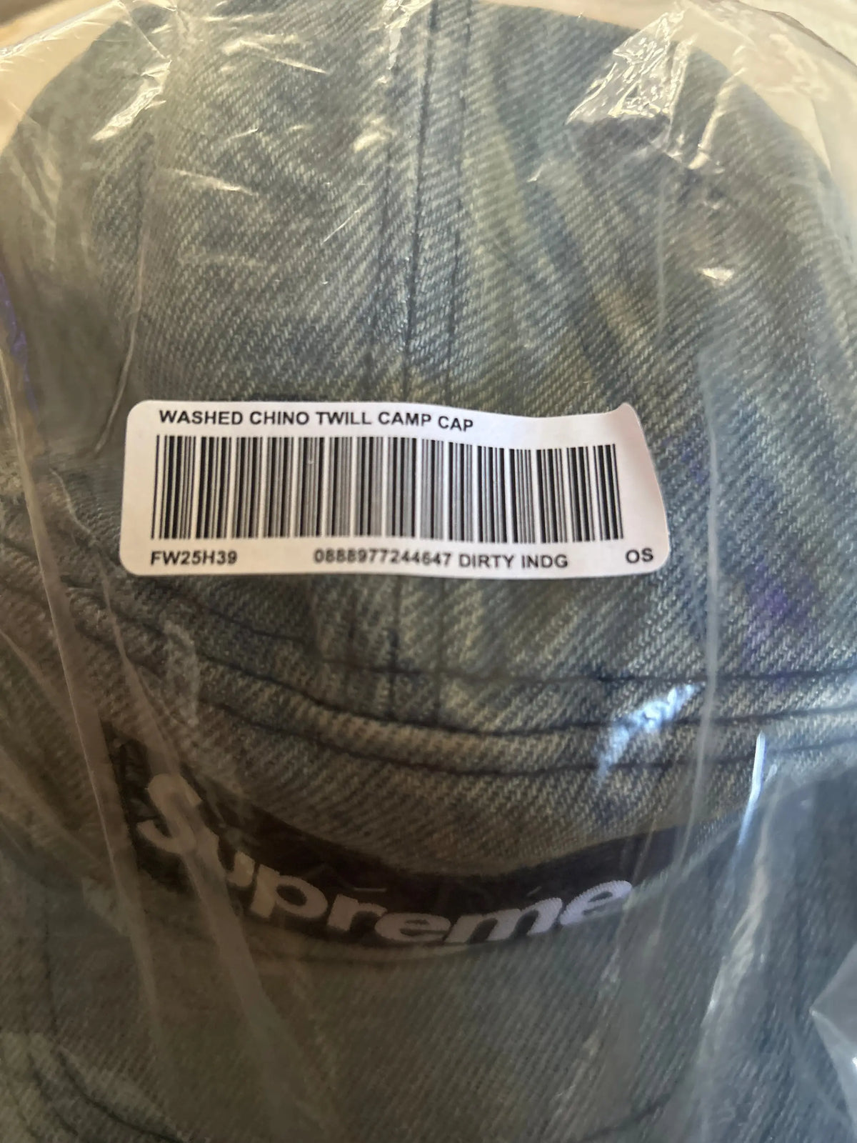 Supreme Washed Chino Twill Camp Cap Denim