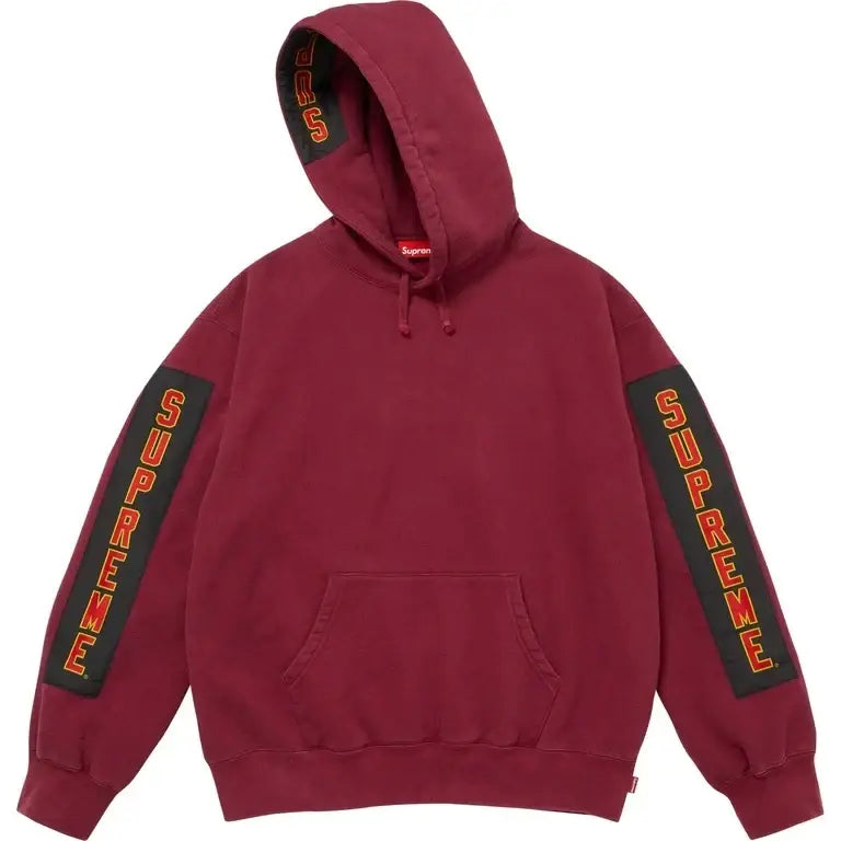 Supreme Woven Patches Hooded Sweatshirt Cardinal Medium