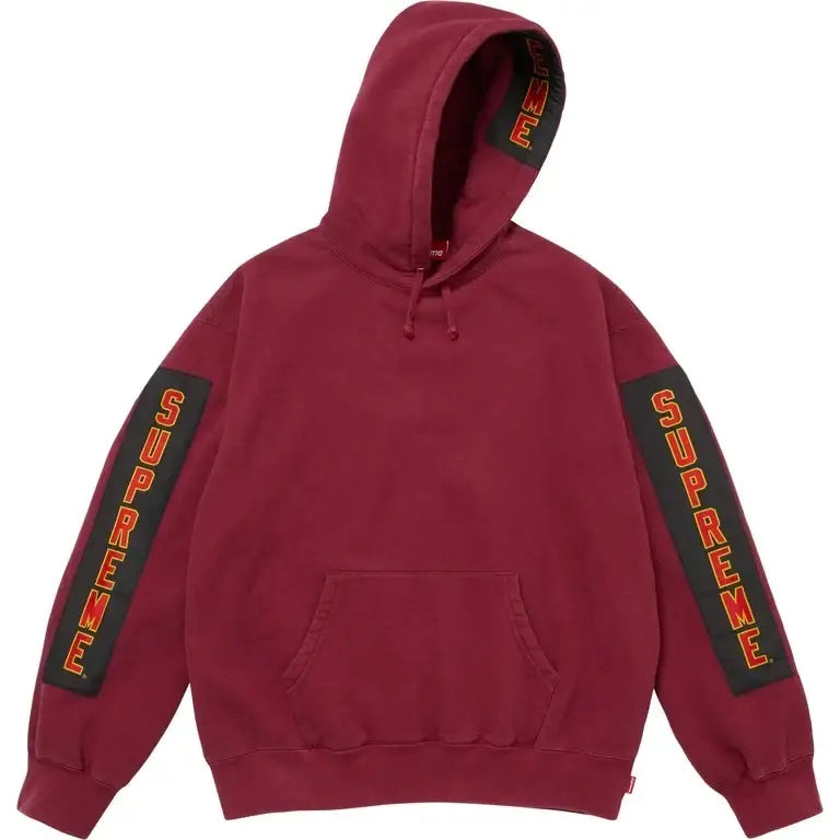 Supreme Woven Patches Hooded Sweatshirt Cardinal Medium