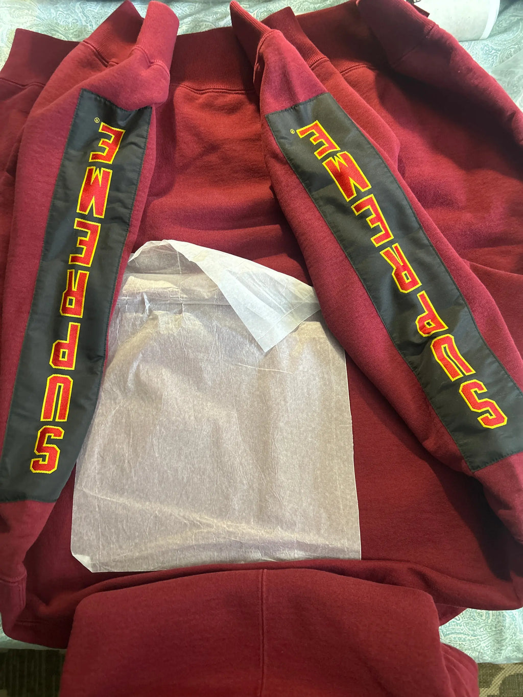 Supreme Woven Patches Hooded Sweatshirt Cardinal Medium