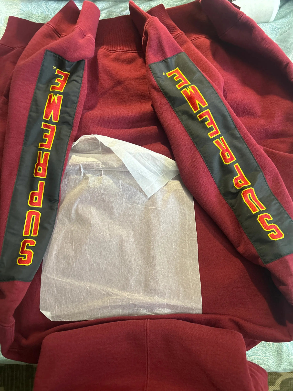Supreme Woven Patches Hooded Sweatshirt Cardinal Medium