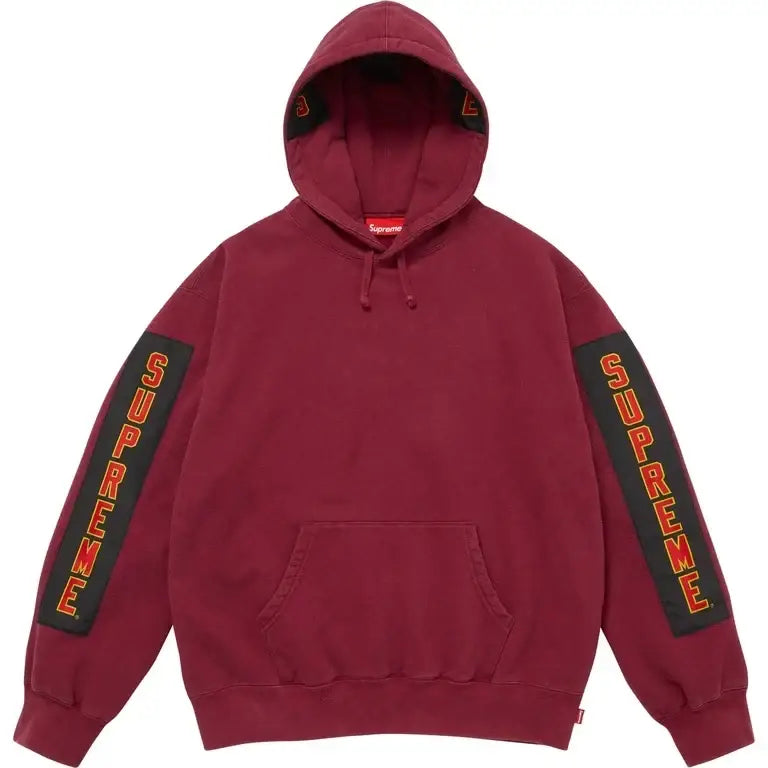Supreme Woven Patches Hooded Sweatshirt Cardinal Medium