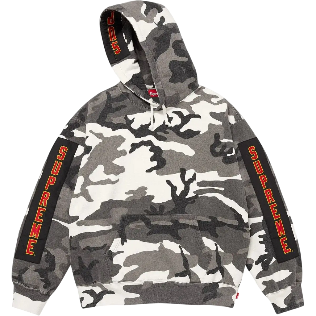 Supreme Woven Patches Hooded Sweatshirt Snow Camo - M