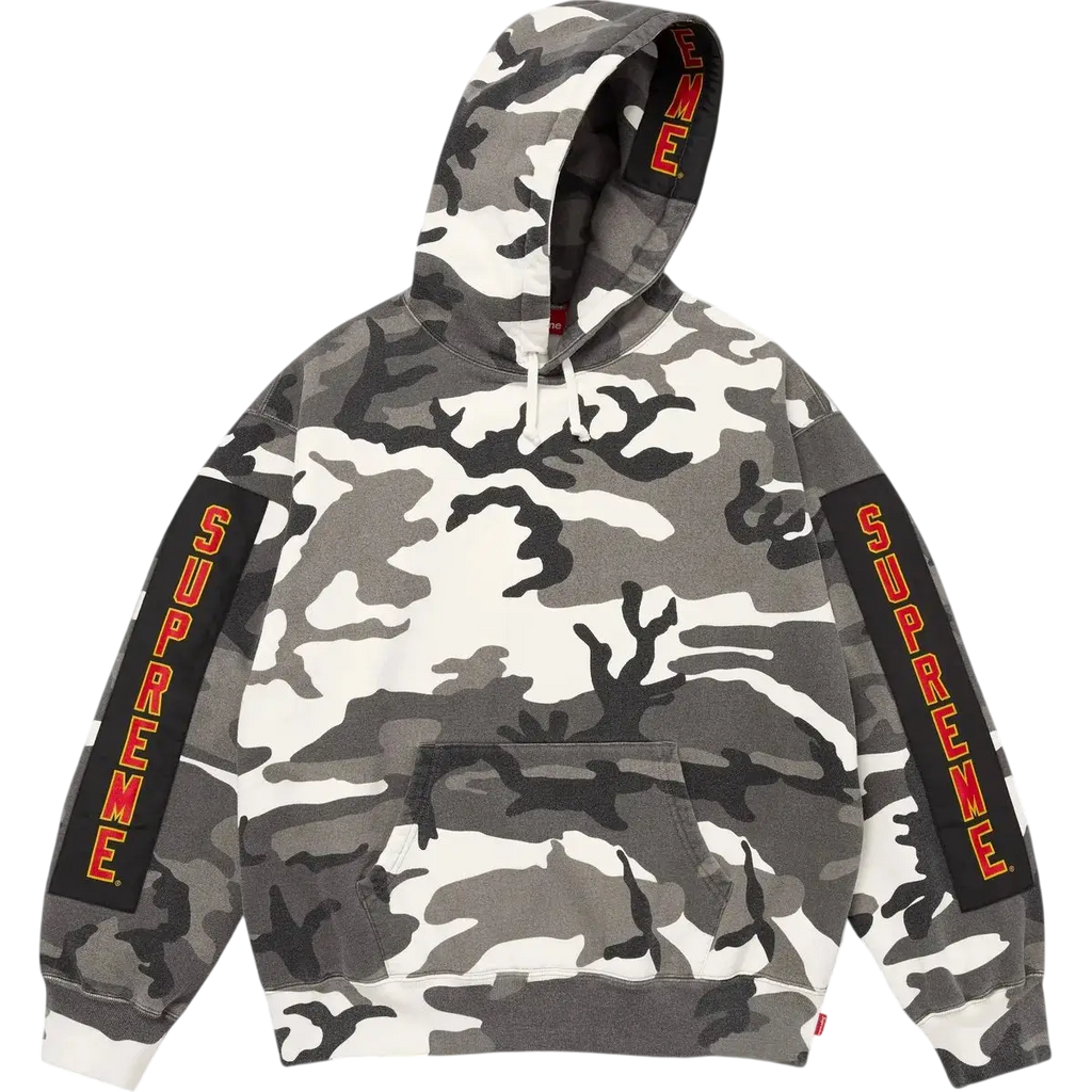 Supreme Woven Patches Hooded Sweatshirt Snow Camo - M