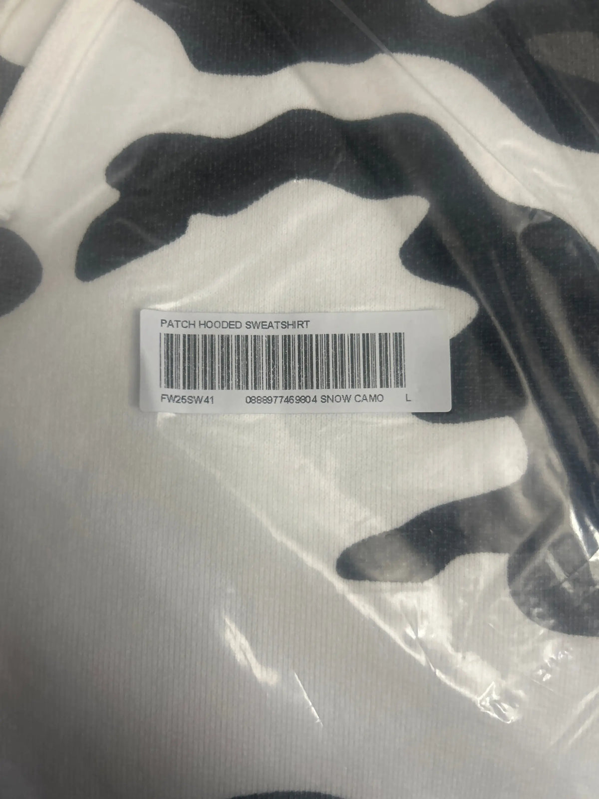 Supreme Woven Patches Hooded Sweatshirt Snow Camo Large