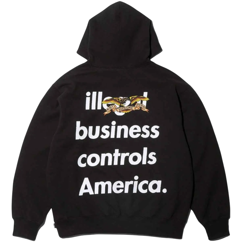 Supreme x Antihero Pullover Hoodie Black - M