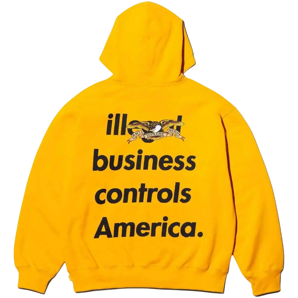 Supreme x Antihero Pullover Hoodie Yellow - M