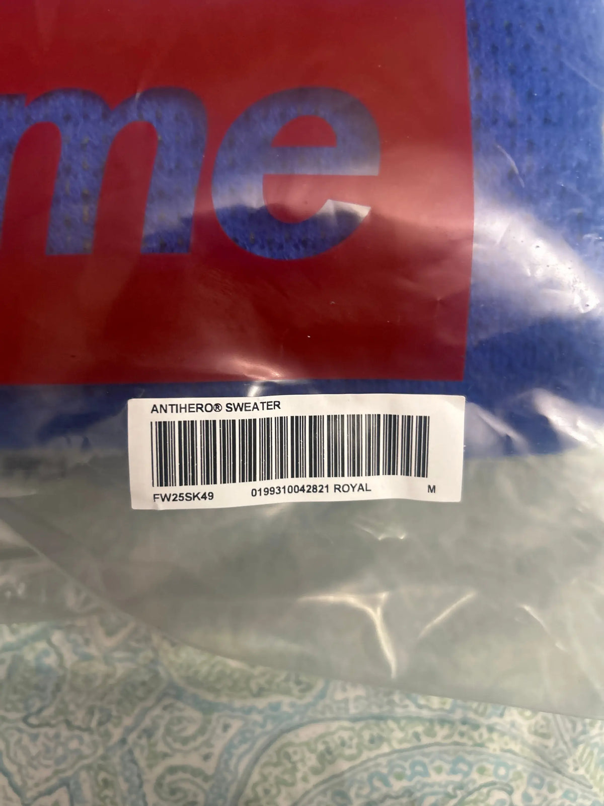 Supreme x Antihero Sweater Royal Blue Medium