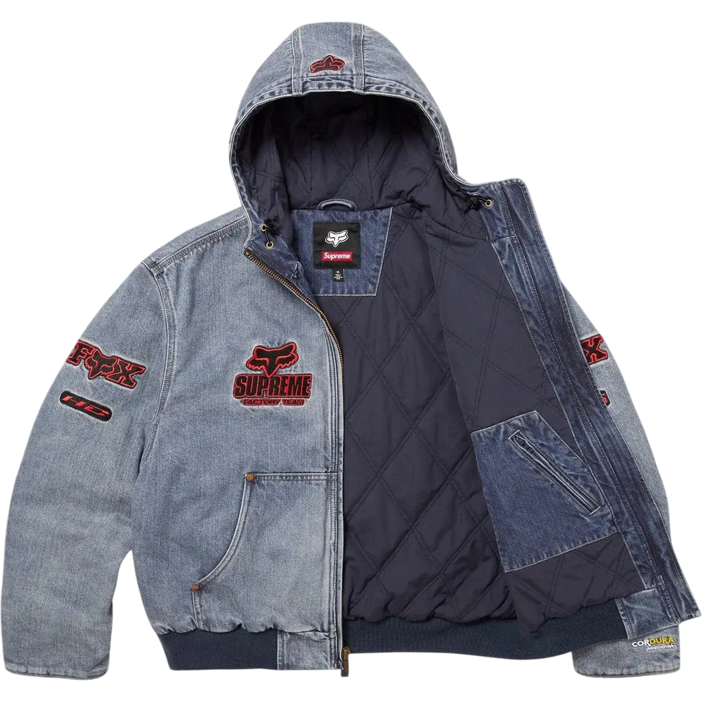 Supreme x Fox Racing Work Denim Jacket Washed Blue - M