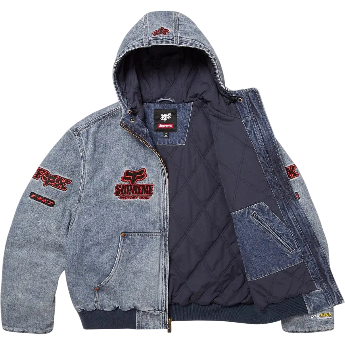 Supreme x Fox Racing Work Denim Jacket Washed Blue - M