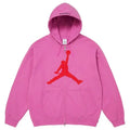 Supreme x Jordan Hooded Zip Up Sweatshirt Pink Large