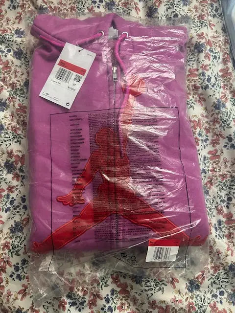 Supreme x Jordan Hooded Zip Up Sweatshirt Pink Large