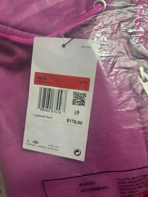 Supreme x Jordan Hooded Zip Up Sweatshirt Pink Large