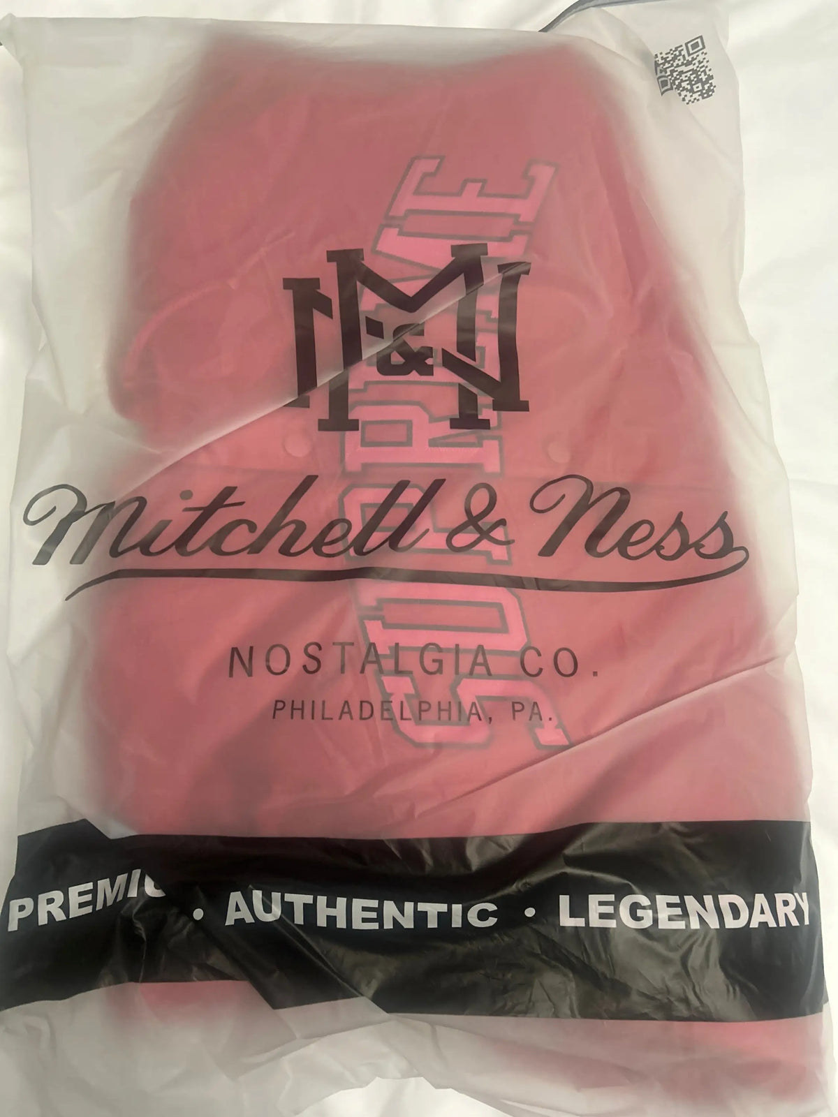 Supreme x Mitchell & Ness Lined Hooded Satin Varsity Jacket Red