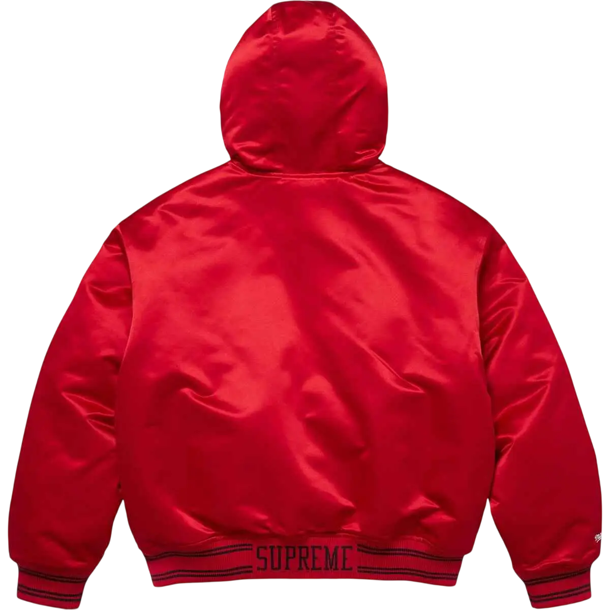Supreme x Mitchell & Ness Lined Hooded Satin Varsity Jacket Red - M