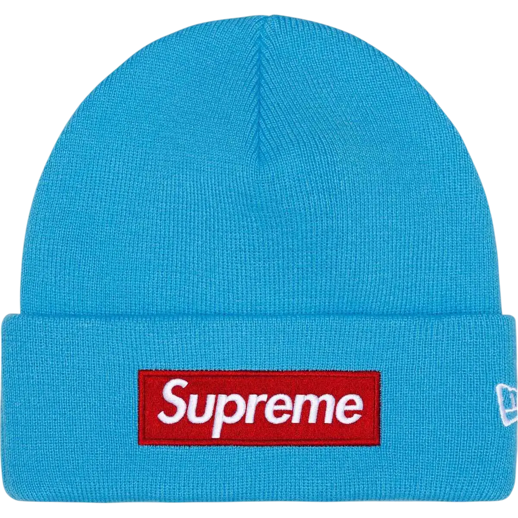Supreme x New Era Box Logo Beanie Cyan - One size