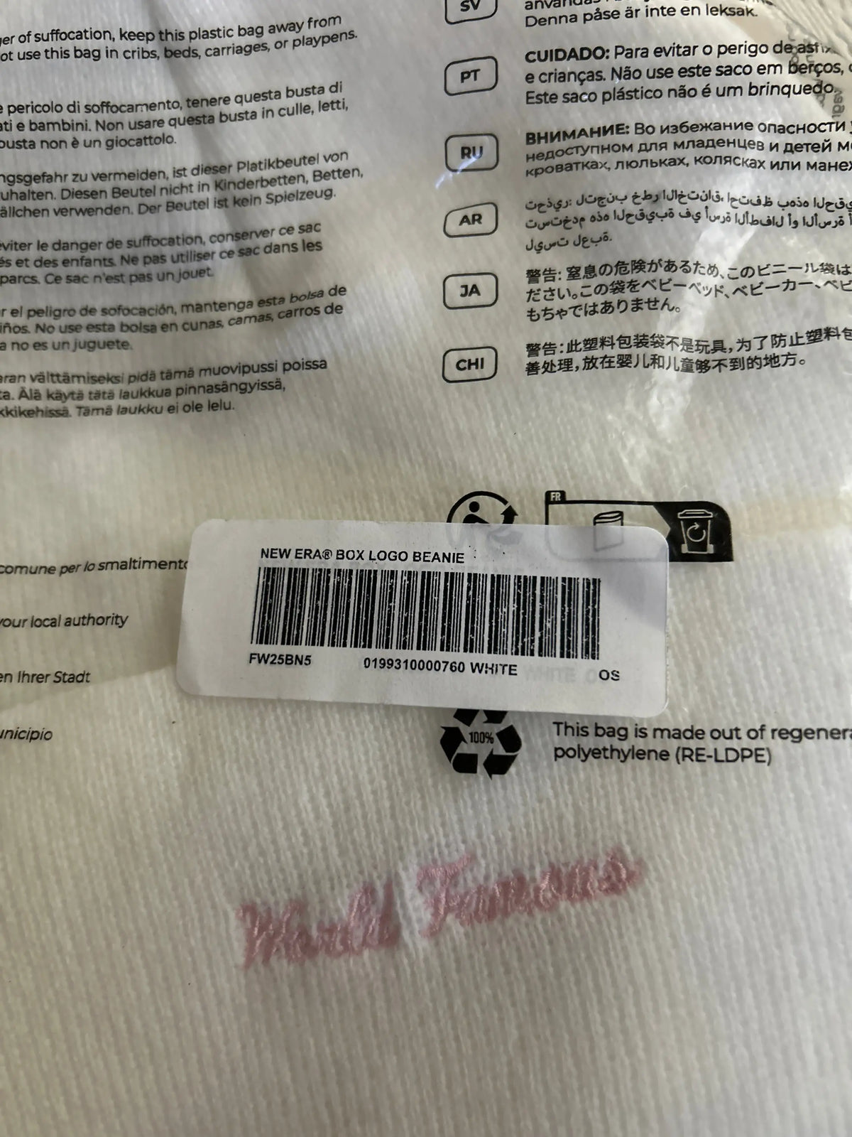 Supreme x New Era Box Logo Beanie White