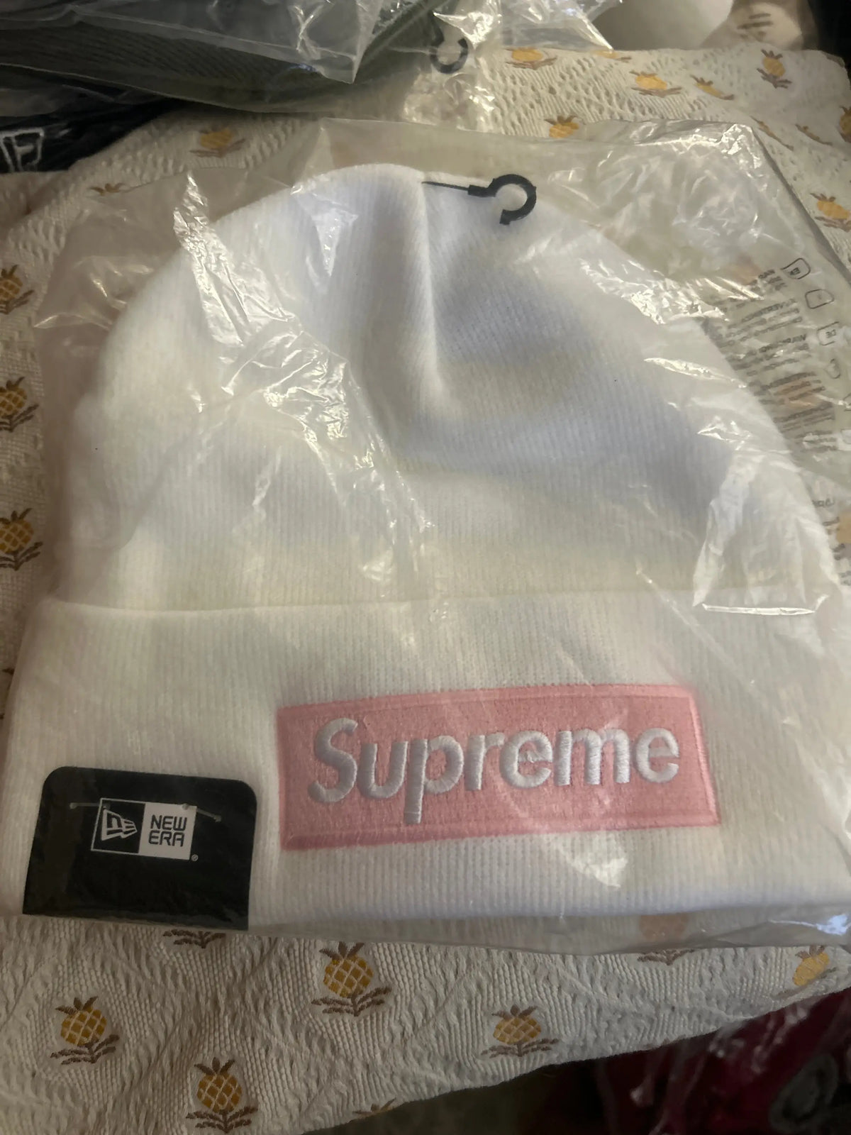 Supreme x New Era Box Logo Beanie White